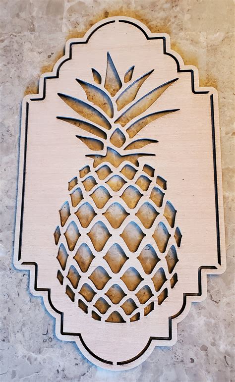 Pineapple Single Layer Wood Wall And Home Decor Laser Cut Etsy