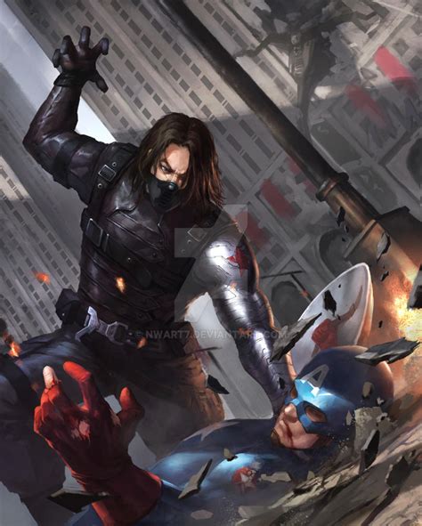 Winter Soldier Vs Captain America By Nwart7 On Deviantart