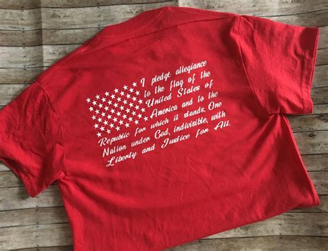 American Flag Pledge Of Allegiance T Shirt Etsy
