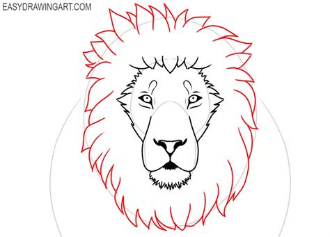 How To Draw A Lion Head Step By Step Easy How To Draw Lion Head Printable Step By Step Drawing Sheet