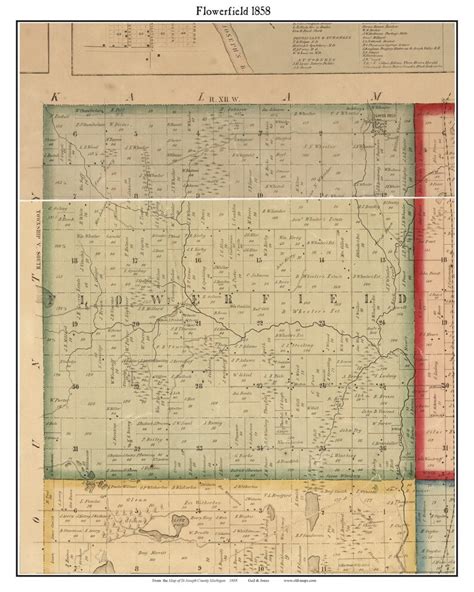 Flowerfield Old Town Map With Homeowner Names Michigan Etsy