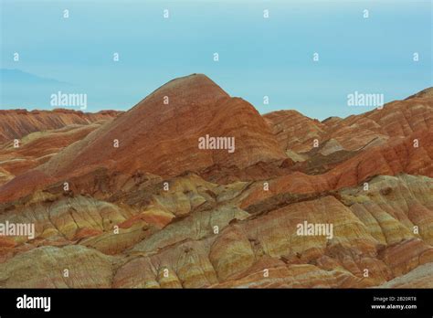 View Of Rainbow Mountains In Zhangye Danxia Landform Geological Park