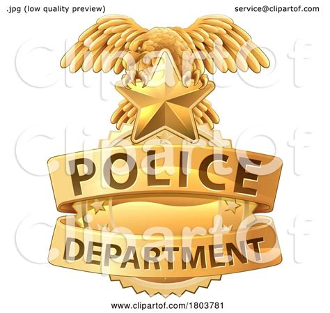 Police Badge Shield Star Sheriff Cop Crest Symbol By