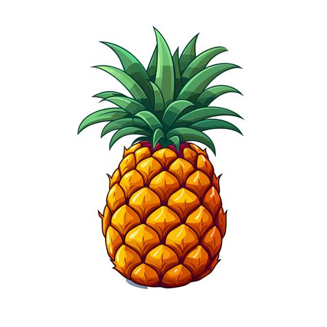 Ai generated pineapple cartoon illustration, transparent background ...