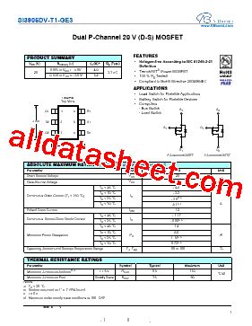 SI3905DV T1 GE3 Datasheet PDF VBsemi Electronics Co Ltd