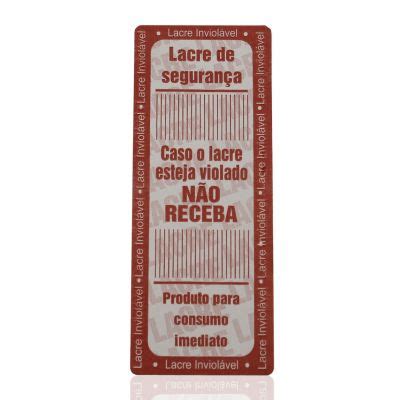 Etiqueta Lacre de violação rolo 400 etiquetas 10x4cm Embalagens