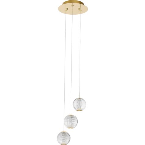 Lampa wisząca szklane kule glamour Jewels LED III przezroczysty złoty