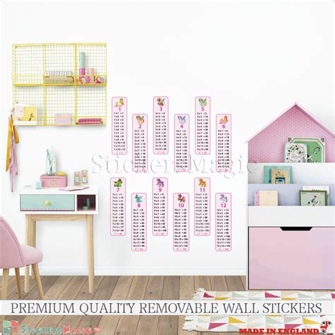 Times Tables Poster Wall Stickers Multiplication Tables Wall Chart