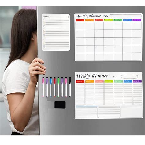 Magnetic Whiteboard Fridge Calendars Magnetic Monthly Weekly Daily