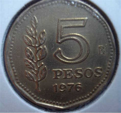 5 Pesos 1976 Republic 1970 1979 Argentina Coin 31784