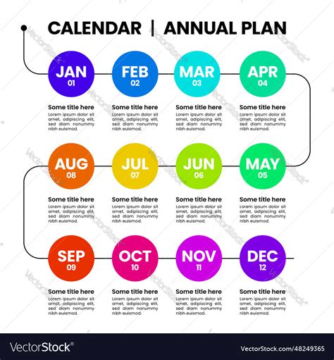 Infographic template annual calendar Royalty Free Vector