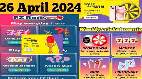 Amazon Weekly FZ Runs Play Everyday Earn Quiz Answers Today 26 April