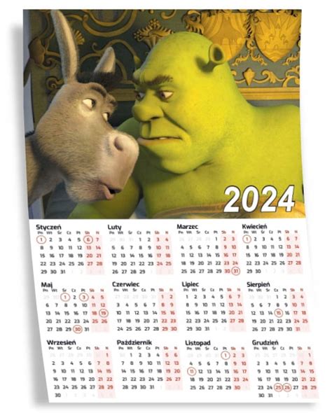 KALENDARZ PLAKATOWY A4 SHREK 11 2024 DUŻO WZORÓW 19 99 zł Allegro