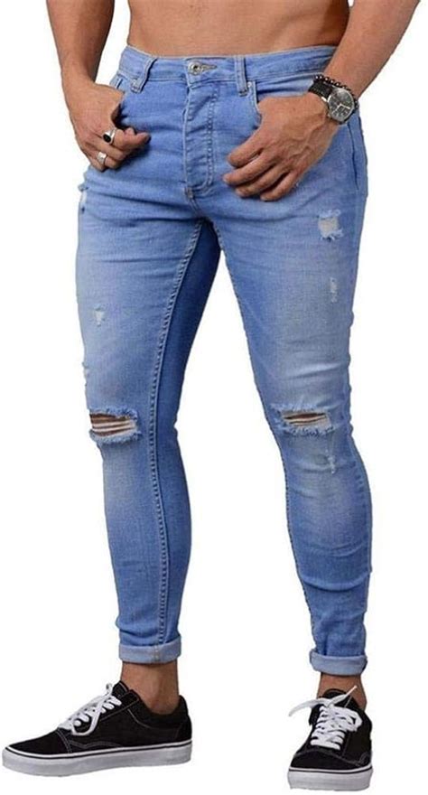 BOLAWOO Pantalones Para Hombre Demin Slim Moda Fit Jeans Jogger Hiphop