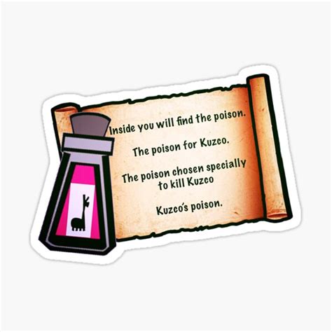 Kuzco S Poison Sticker By Mcamore Redbubble