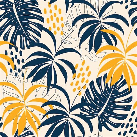 Premium Vector Trend Abstract Seamless Pattern With Colorful Tropical