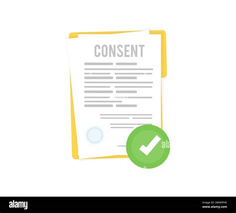 Approved Document Consent Green Check Mark On Paper Page Logo Design