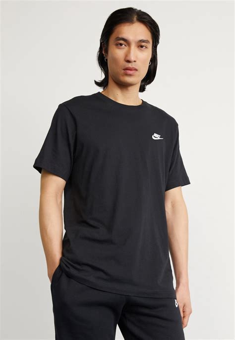 Nike Sportswear Club Tee T Shirts Basic Black White Sort Zalando Dk