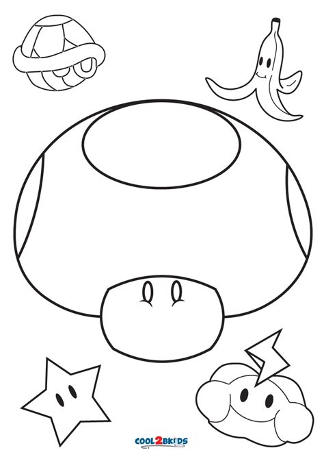 Free Printable Mario Mushroom Coloring Page For Kids