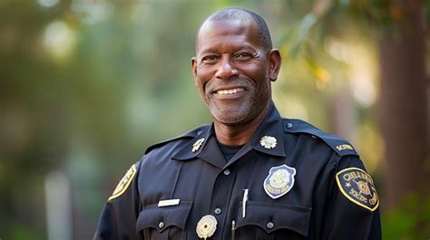 Headshot Of A Smiling Security Guard Premium Ai Generated Image