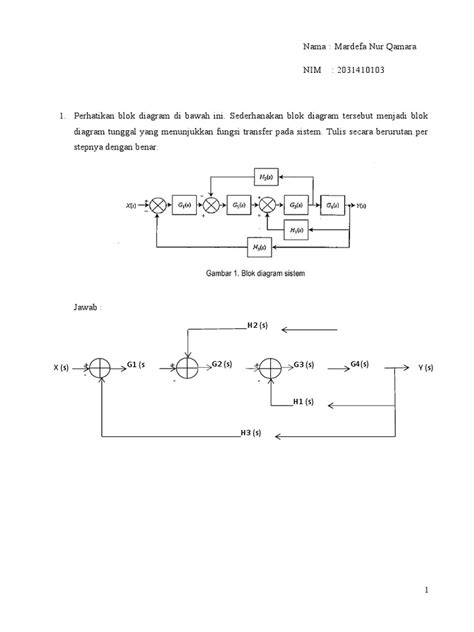 Blok Diagram Sistem Transfer Fungsi Pdf