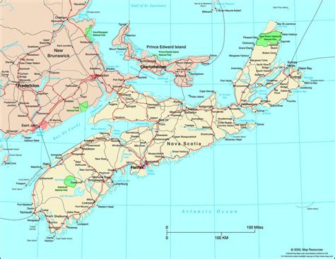 Nova Scotia, Canada Political Wall Map | Maps.com.com