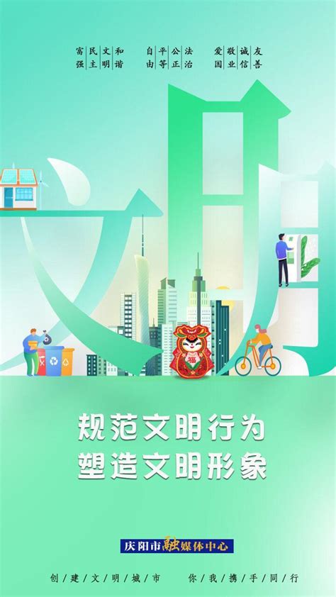 【创建全国文明城市】微海报丨规范文明行为，塑造文明形象 庆阳网