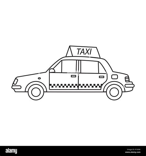 A taxi cab with a sign on the roof in the line art style Stock Vector Image & Art - Alamy