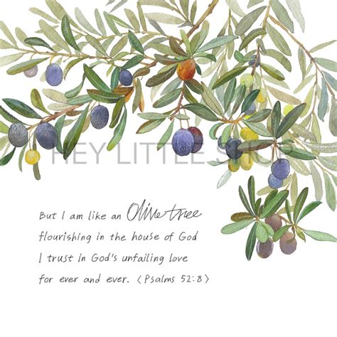 Olive Tree Printable Bible Verse Psalm 528 Watercolor Etsy