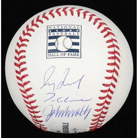 Greg Maddux John Smoltz And Tom Glavine Signed Hall Of Fame Oml Baseball Mlb Pristine Auction