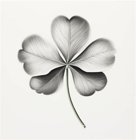 Premium AI Image | a drawing of a leaf clover with a green stem.