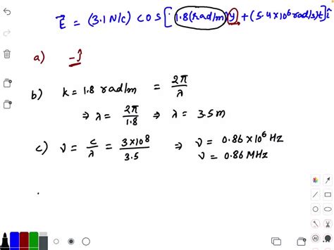 Solved The Electric Field Intensity Of A Uniform Plane Wave