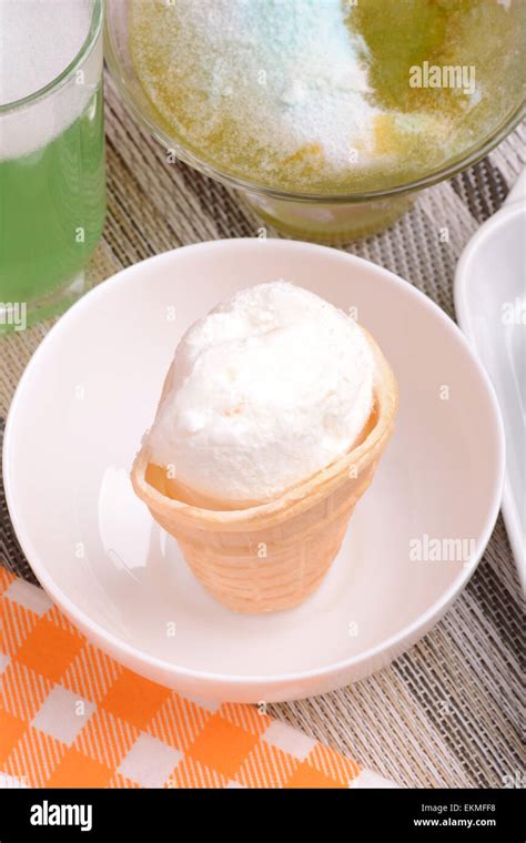 Mixed Ice Cream Scoops In Bowl Stock Photo Alamy