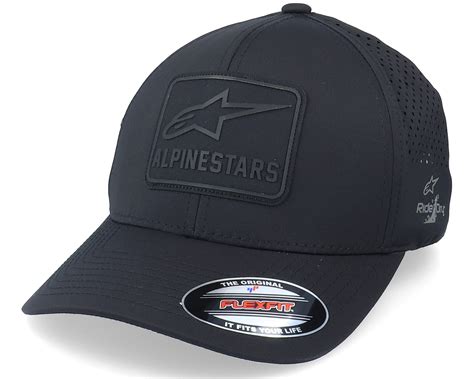 Decore Lazer Tech Hat Black Flexfit Alpinestars Cap Hatstoreworld