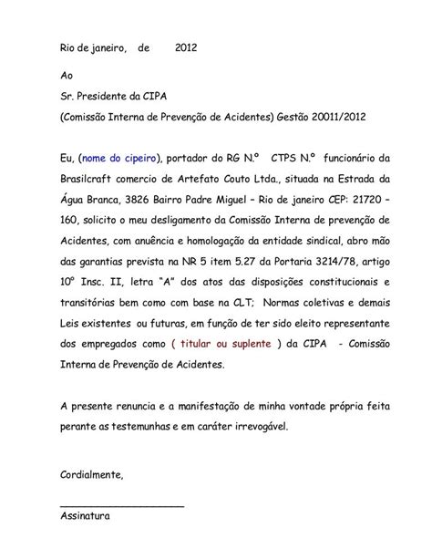 Modelo Carta De Renuncia Cipa Vrogue