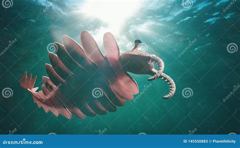 Anomalocaris Life Form Of The Cambrian Period 3d Science Illustration