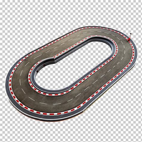 Loop Race Track With Asphalt Surface Isolated On Transparent Background