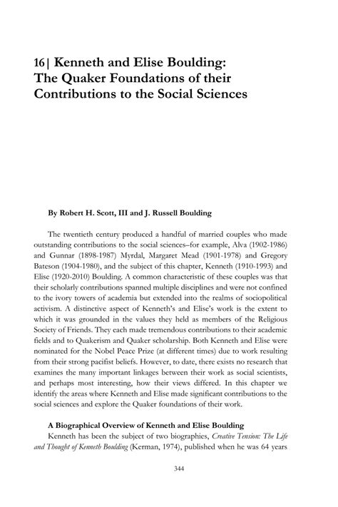 (PDF) Kenneth and Elise Boulding: Friends for Peace and Betterment