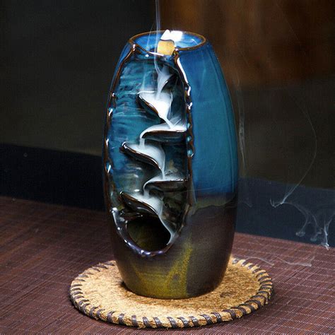 Handcrafted Ceramic Smokey Waterfall Incense Burner Smokey Waterfall