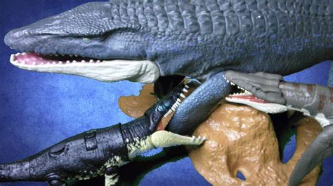 Jurassic World Toys Kronosaurus And Liopleurodon Vs Mosasaurus Battle