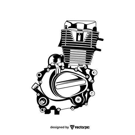 Motorcycle Engine Design Free Vector