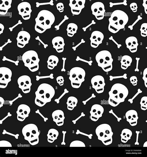 Halloween Seamless Pattern With Skull And Bone Design For Background