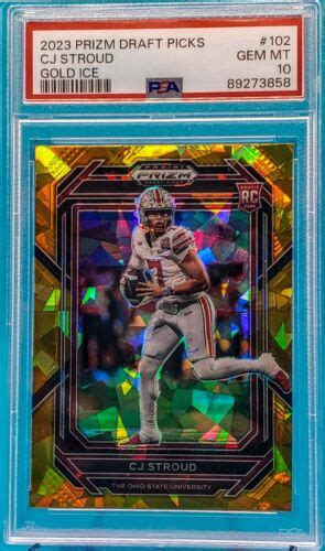 Prizm Draft Picks Cj Stroud Rc Gold Ice Prizm Psa Gem Mint