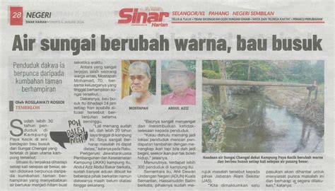 Air Sungai Berubah Warna Bau Busuk 4 Januari 2024 Sinar Harian