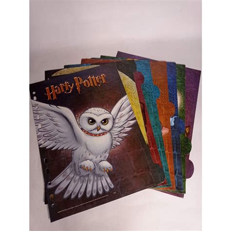 Kit Harry Potter 8 Folhas Fichário Para Separar Matérias Shopee Brasil