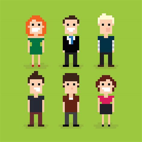Pixel Art People stock vectors - iStock