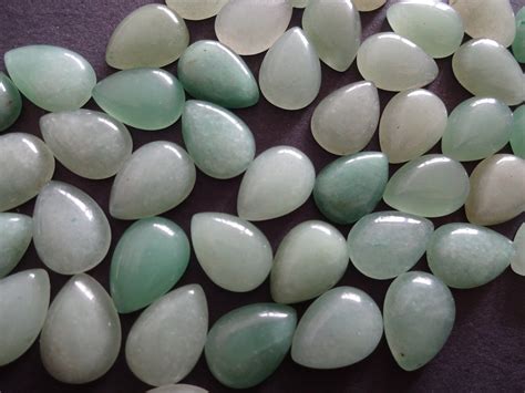 13mm Natural Teardrop Green Aventurine Gemstone Cabochon, Polished Gem ...