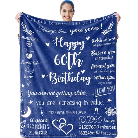 Kainsy 60th Birthday Ts For Men Blankets Happy 60th Birthday Blanket Throw Best Ts For