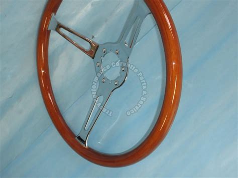 1963 1982 Corvette Chrome Steering Wheel 3 Spoke 15 Simulated Walnut