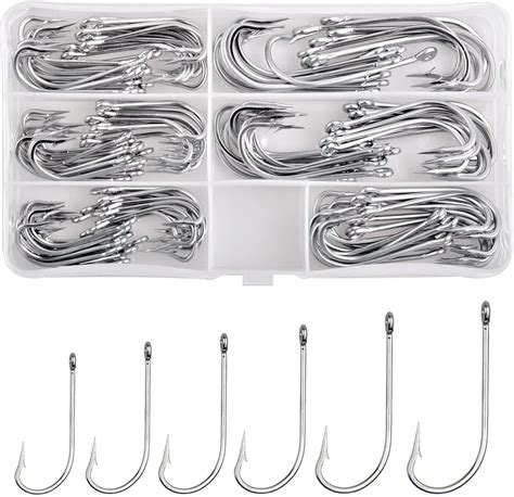 Fishing Hooks Saltwater O Shaughnessy Hooks Kit 120pcs Stainless Steel